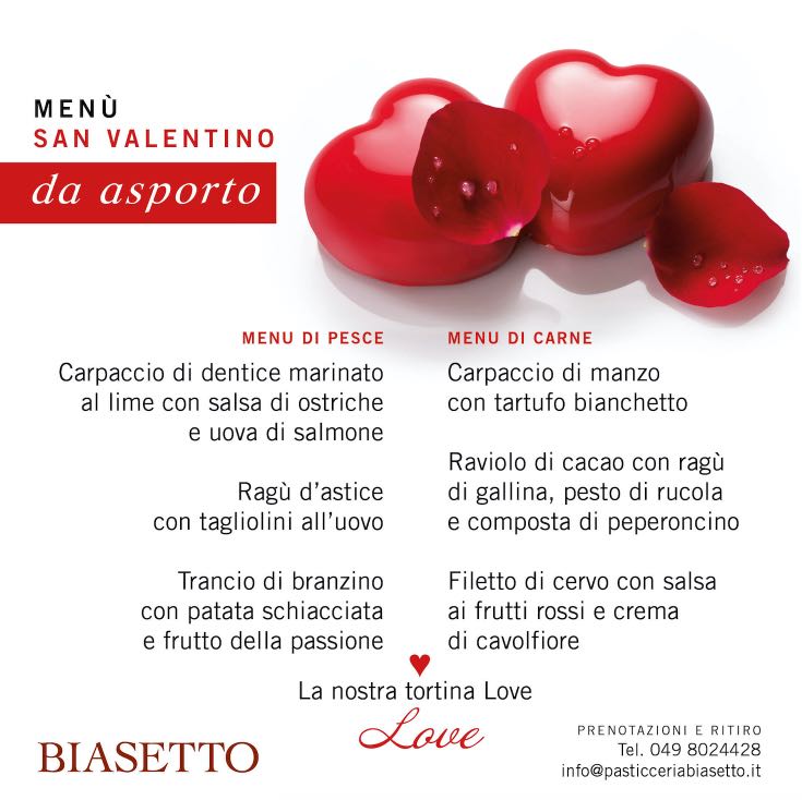 San Valentino Biasetto menù 2