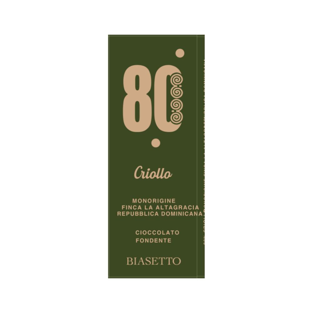 80% Criollo Monorigine Finca la Altagracia Repubblica Dominicana Cioccolato Fondente